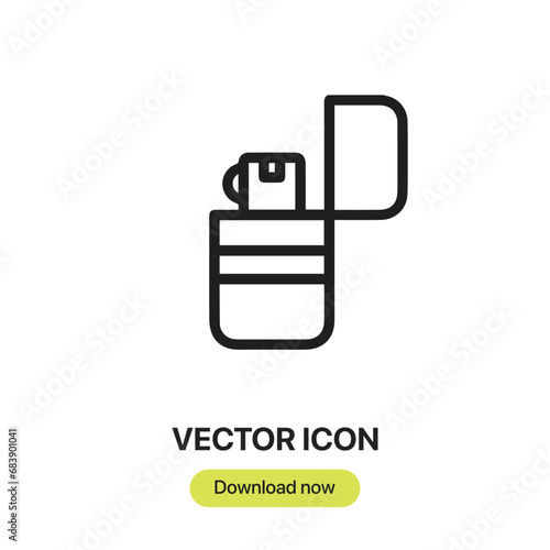 Lighter icon vector. Linear-style sign for mobile concept and web design. Lighter symbol illustration. Pixel vector graphics - Vector.	