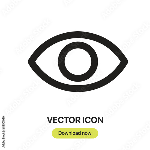 View icon vector. Linear-style sign for mobile concept and web design. View symbol illustration. Pixel vector graphics - Vector. 