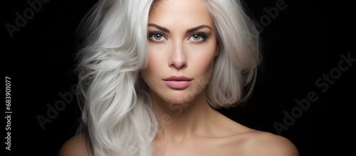 The woman with her white hair was the epitome of beauty and luxury, captivating people with her cute face and sexy lifestyle, as she posed for a fashion portrait oozing with elegance and a touch of