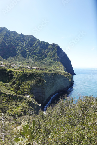 The cliff in Pollara village, the Lipari archipelago, Sicily photo