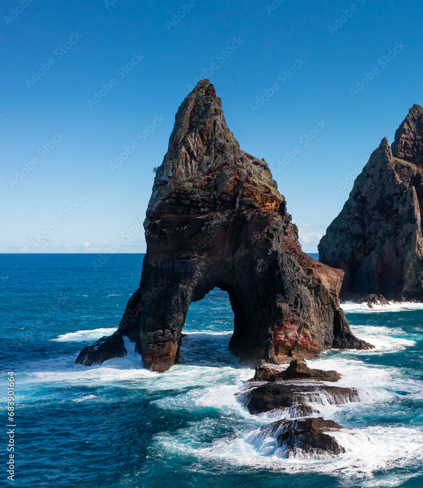 View of one of the best sights of Madeira Island. Cape Ponta de São Lourenço, Madeira Island, Portugal