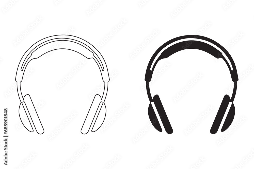 headphones isolated on white - obrazy, fototapety, plakaty 