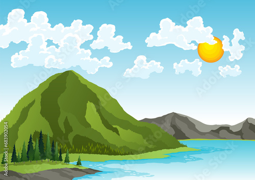 Water cycle. Earth hydrologic process. Environmental circulation  cloud condensation  evaporation and runoff collection. Cycle water in nature environment