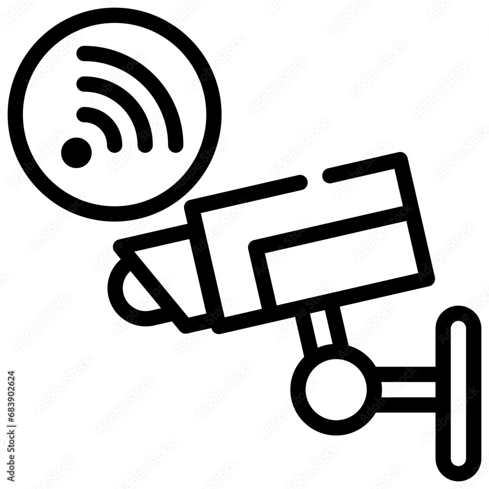 cctv camera sign protect digital security signal simple line cctv camera sign protect digital security signal simple line