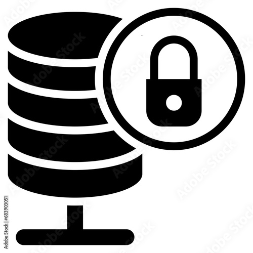 storage data server locked protect digital security solid glyph