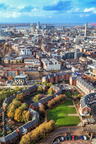 View of City of Liverpool, UK.