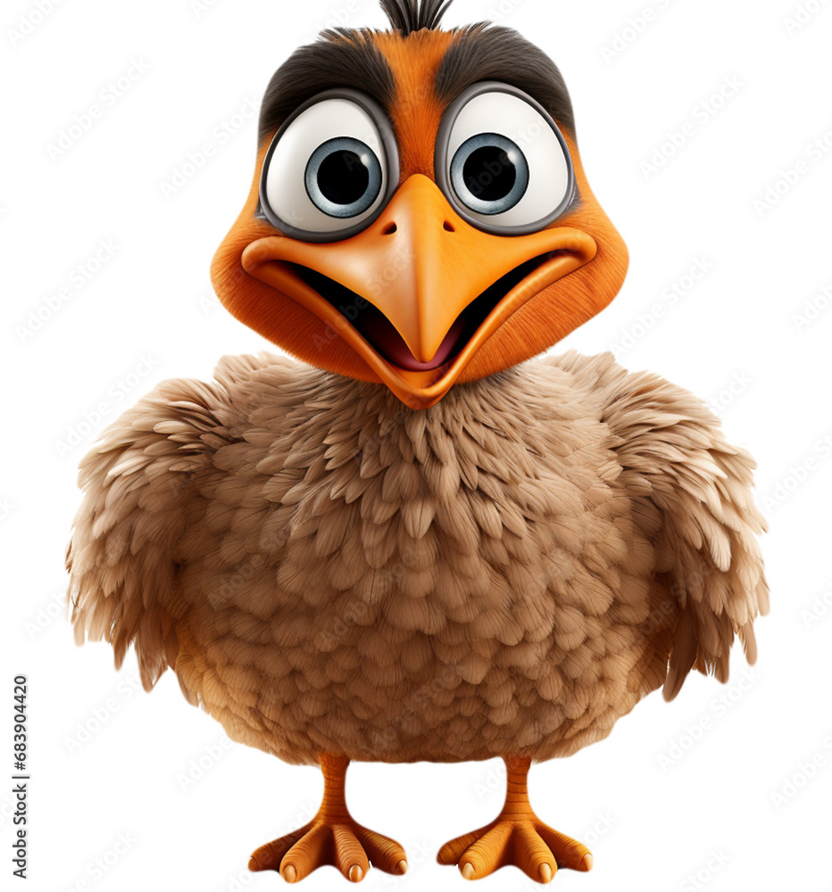 Fototapeta premium Thanksgiving turkey in funny cartoon style. Happy turkey, High quality photo of turkey