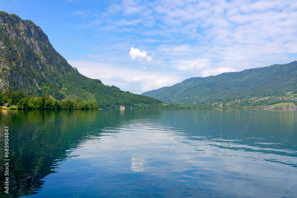 Landscape of Attersee lake in Upper Austria, Europe	
