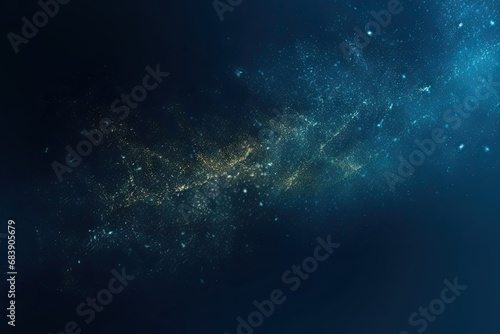 Celestial symphony. Captivating night sky background with abstract elements glowing stars and cosmic patterns creating magical and enchanting space © Bussakon
