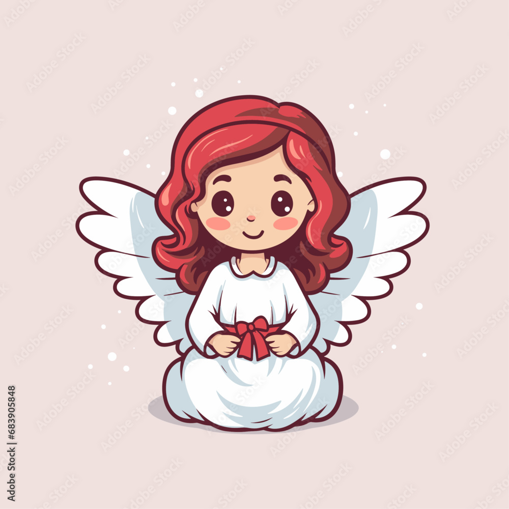 Adorable Christmas Andel on soft dust pink background, suitable for christmas design, religious products, Christmas sticker, logo, tattoo, other print on demand Adorable Christmas Andel on soft dust pink background, suitable for christmas design, religious products, Christmas sticker, logo, tattoo, other print on demand