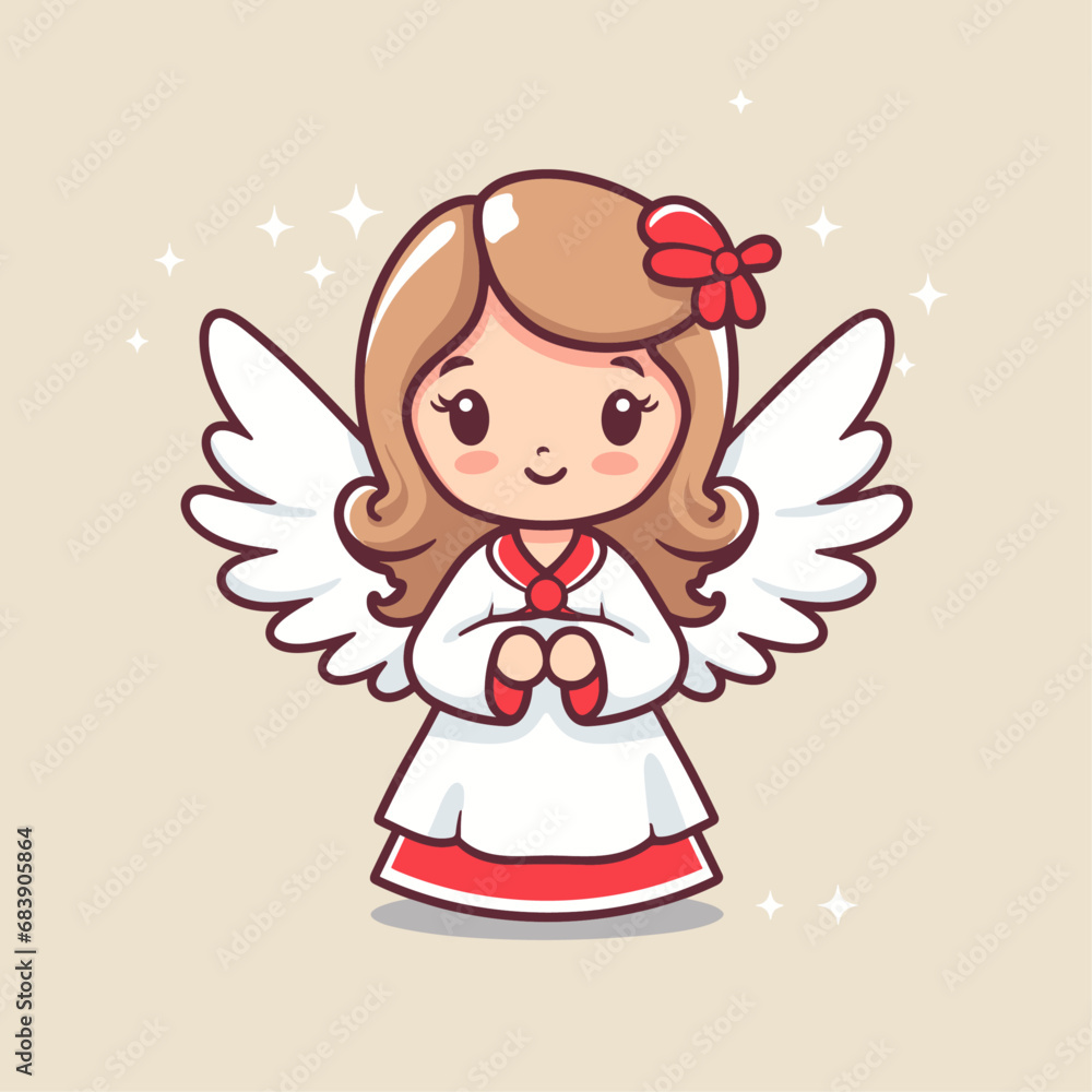 Adorable Christmas Andel on soft beige background, suitable for christmas design, religious products, Christmas sticker, logo, tattoo, other print on demand Adorable Christmas Andel on soft beige background, suitable for christmas design, religious products, Christmas sticker, logo, tattoo, other print on demand