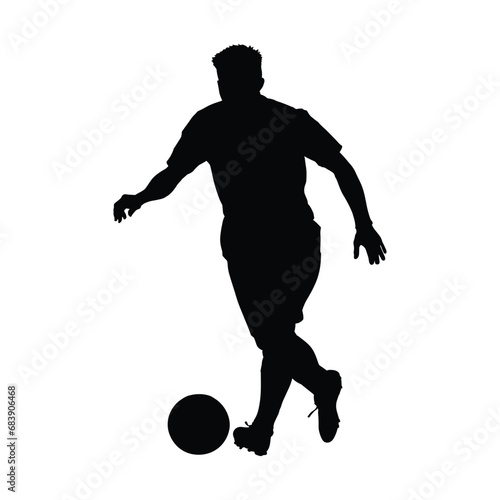 soccer player silhouette on white