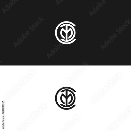 DMC logo. D M C design. White DMC letter. DMC, D M C letter logo design. Initial letter DMC linked circle uppercase monogram logo. photo