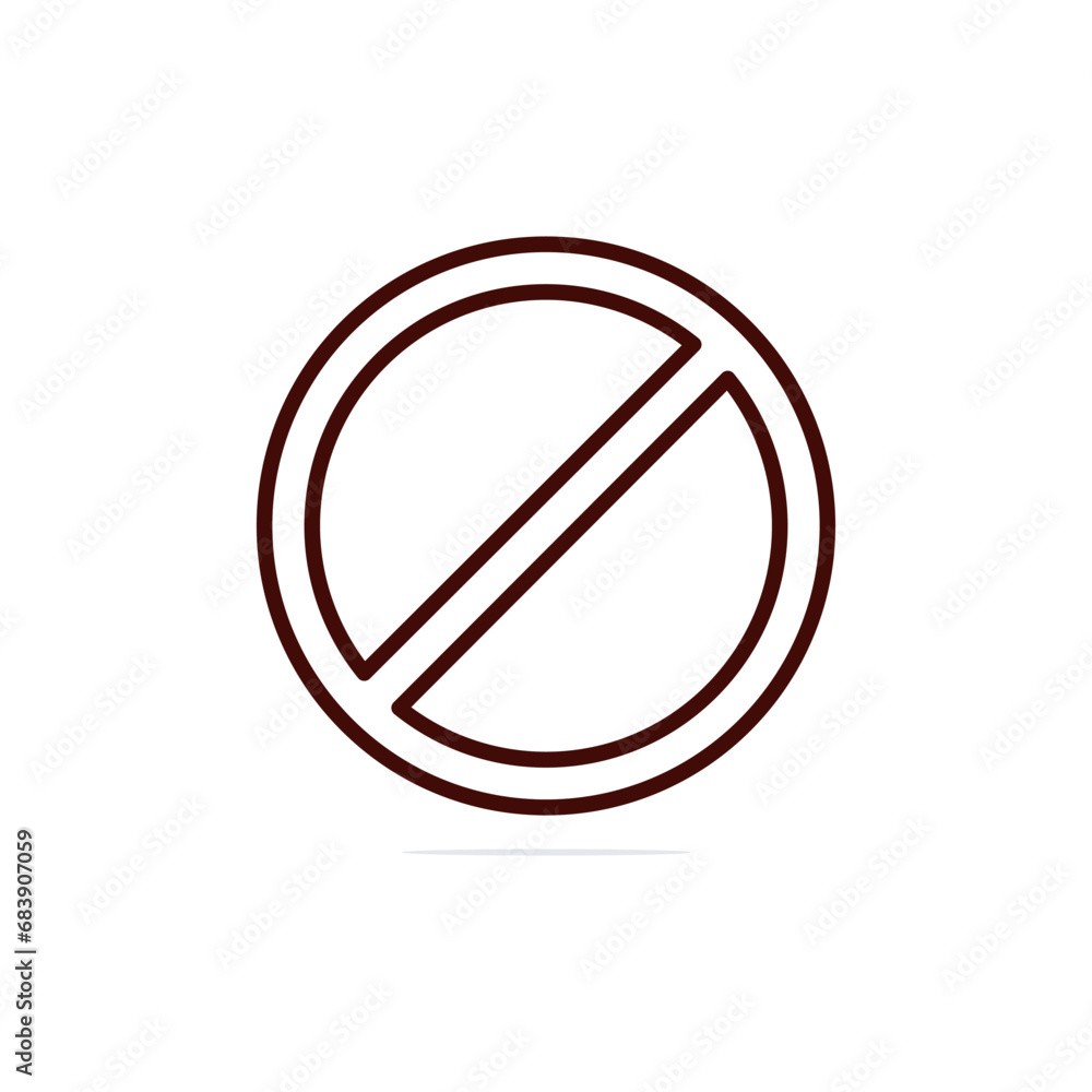 Red prohibited sign no icon warning or stop symbol safety danger isolated vector illustration Red prohibited sign no icon warning or stop symbol safety danger isolated vector illustration