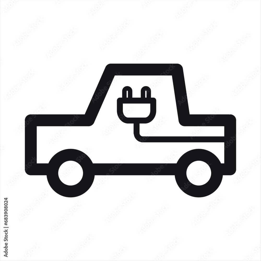 Electric car graphic. EV car, green eco friendly vehicle icon. Editable vector illustration Electric car graphic. EV car, green eco friendly vehicle icon. Editable vector illustration