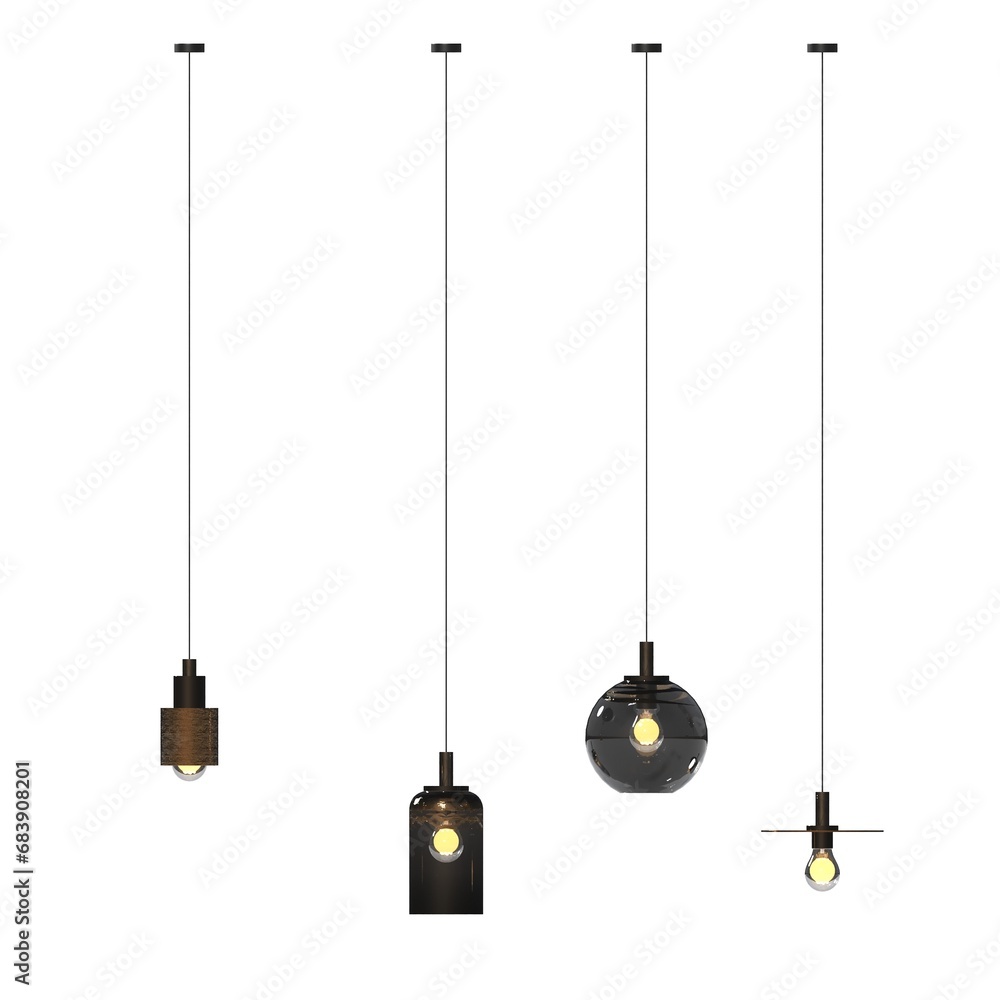 chandelier on the ceiling isolated on white background, hanging lamp, pendant light, 3D illustration, cg render chandelier on the ceiling isolated on white background, hanging lamp, pendant light, 3D illustration, cg render