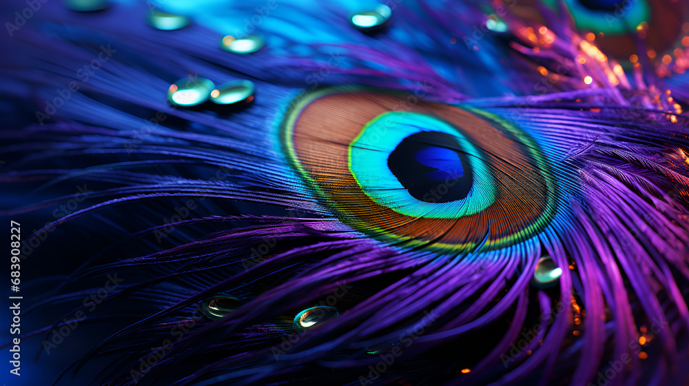 Colorful peacock feathers vivid background, Peacock feather close up ...