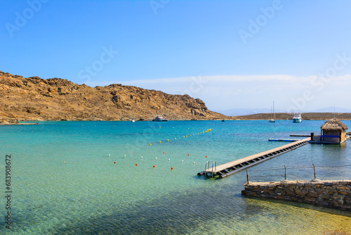 Fototapeta Naklejka Na Ścianę i Meble -  Monastiri beach in the Agios Ioannis Bay on Paros island, Cyclades, Greece