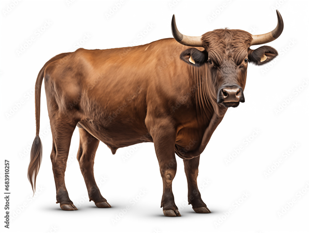 American bull in full size. Isolated on a white background.