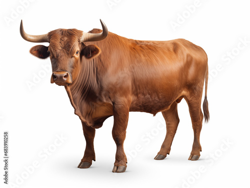 American bull in full size. Isolated on a white background.