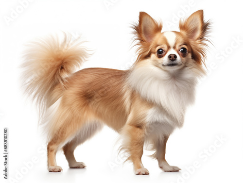 Purebred dog of Chihuahua breed in full size. Isolated on a white background. © Екатерина