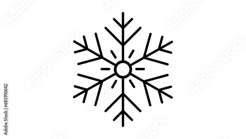 Snowflake vector icon isolated on transparent background