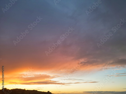 Orange Clouds and Sky