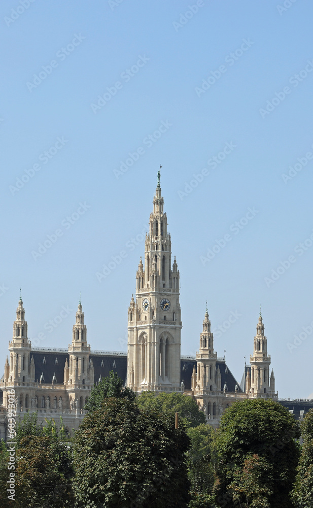 tower of the City Hall of Vienna the European capital of Austria