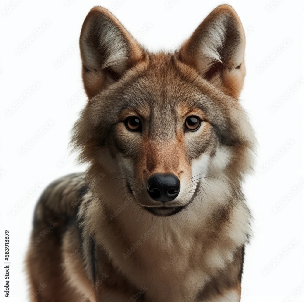 Fototapeta premium Portrait of a Wolf Looking at the Camera