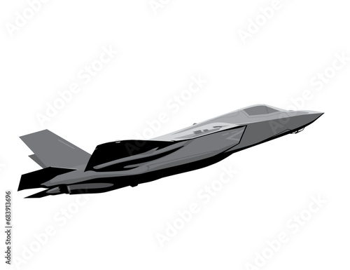 F-35B Lightning II stealth fighter jet. Stylized image for prints, poster and illustrations. photo