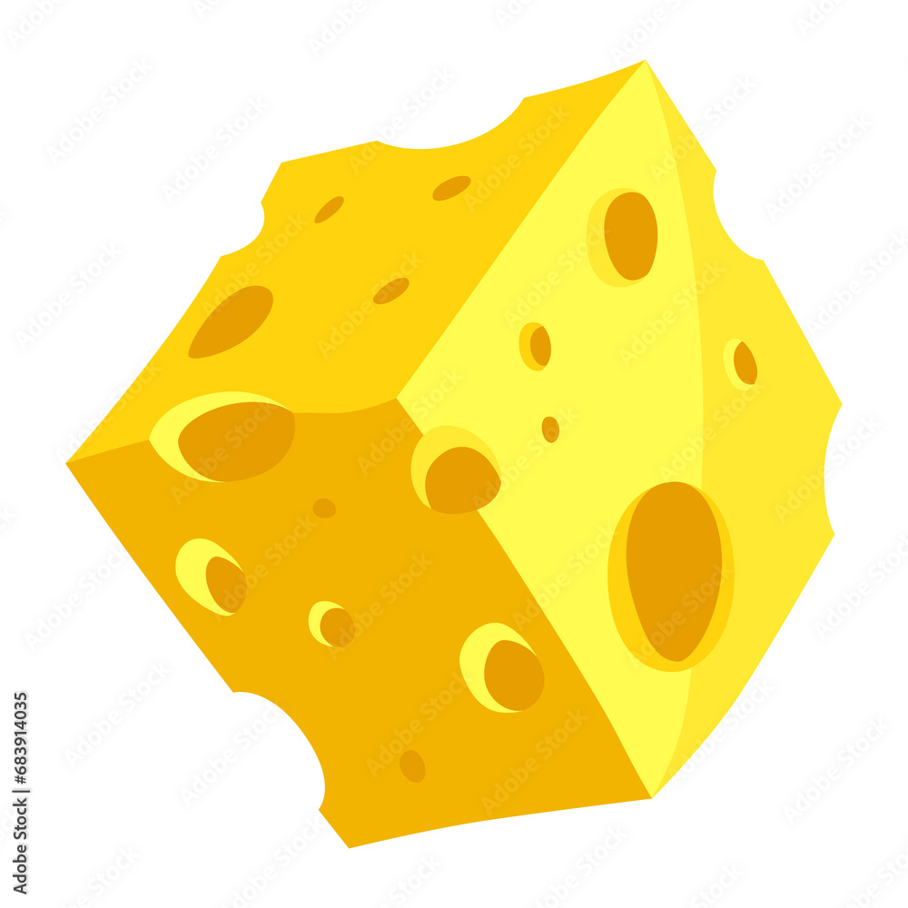 Hamster habitat accessorie. Cheese. Element of habitat for adorable fat animal. Isolated on white background Hamster habitat accessorie. Cheese. Element of habitat for adorable fat animal. Isolated on white background