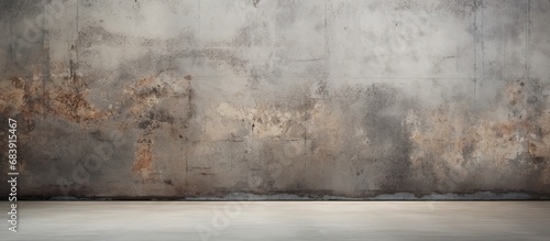 Obraz na płótnie The old, vintage wall against the grunge floor showcased an abstract texture of marble, concrete, and stone, creating an urban setting with a hint of asphalt and cement, each grain telling a story. w salonie
