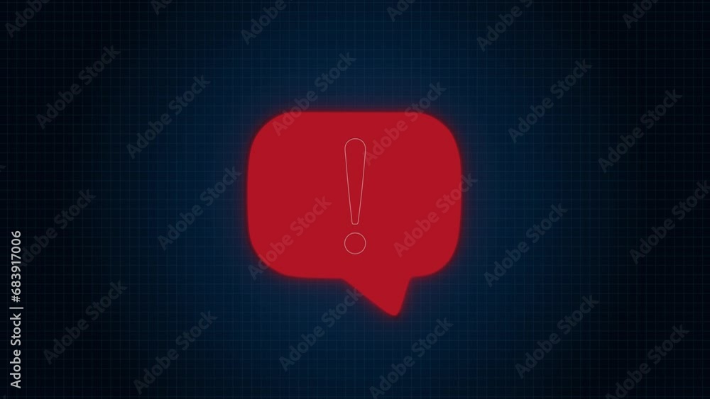 A flashing warning exclamation mark inside a red triangle. Hazard