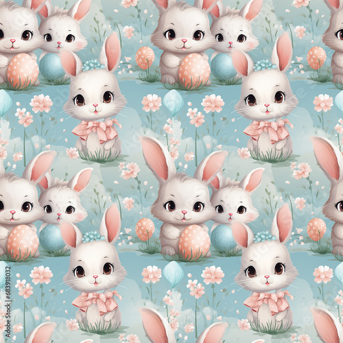 watercolor cute easter pattern