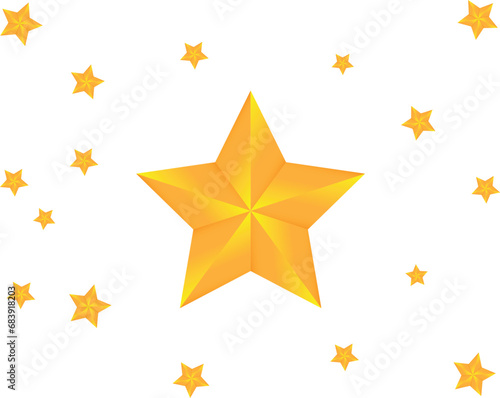 Golden yellow Stars Vector background Elements