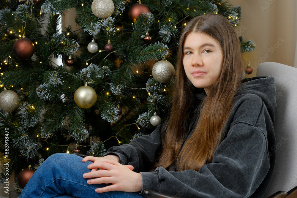 Portrait of a pretty girl with long hair Portrait of a pretty girl with long hair