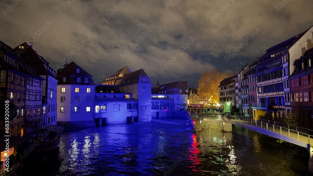 Strasbourg city at night