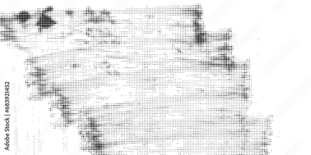 Grunge halftone spot. Black and white circle dots texture background. Spotted vector abstract texture. - obrazy, fototapety, plakaty 