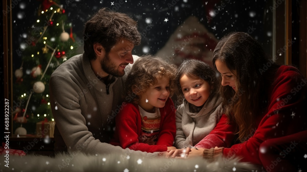 Familia con nieve Familia con nieve