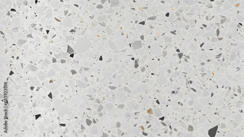 Seamless elegant grey terrazzo surface with marble chip inclusions