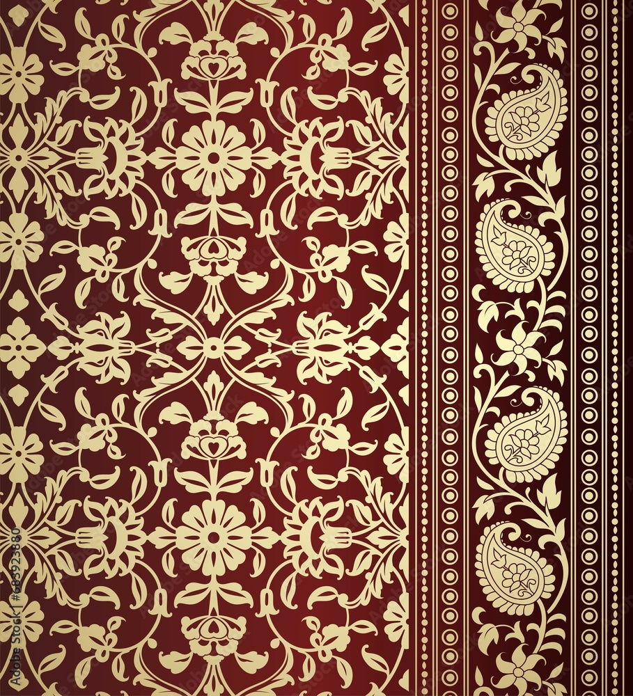 wedding card design, traditional paisley floral pattern , royal India wedding card design, traditional paisley floral pattern , royal India