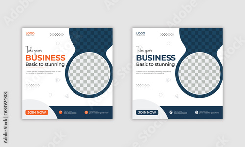 Digital corporate marketing banner for social media post template.