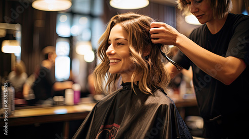 Happy Woman Haircut