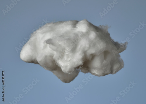 Photo of white fluffy cotton, abstract luxury wadding cloud texture background