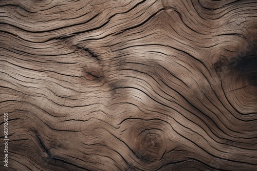 A detailed view of the texture and patterns found on a wood grained surface. This image can be used for backgrounds, textures, or in design projects requiring a natural and organic feel
