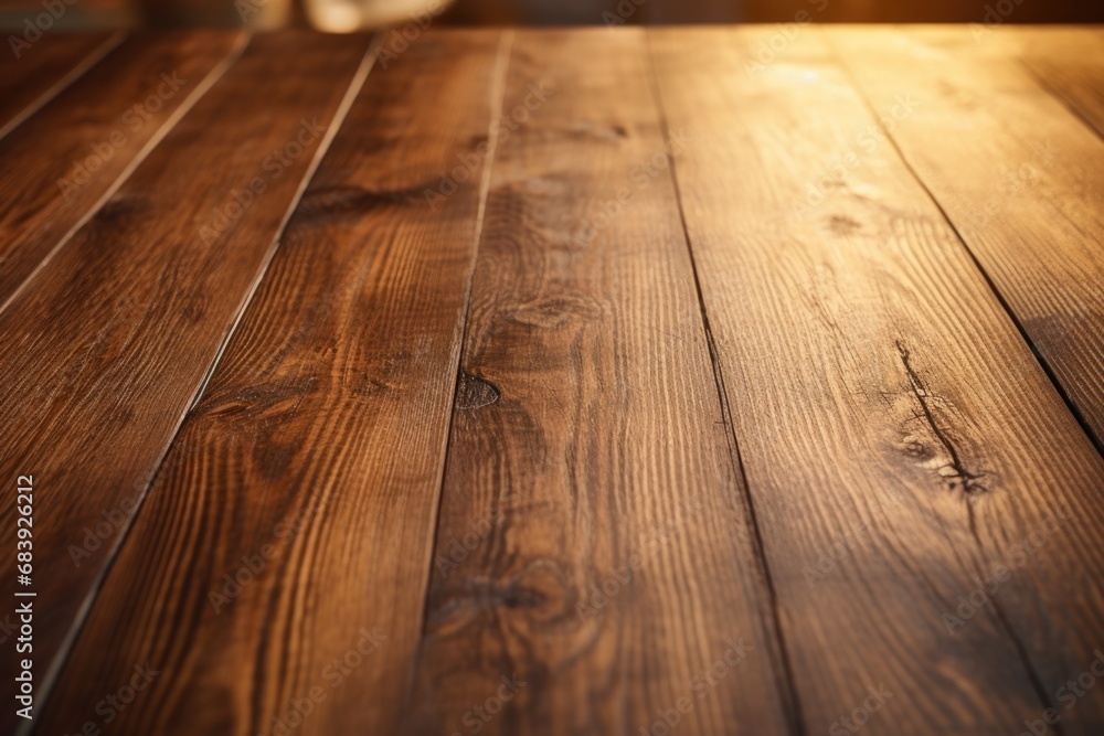 A close-up shot of a wooden table with a blurred background. Perfect for adding a rustic touch to your designs or showcasing a cozy workspace A close-up shot of a wooden table with a blurred background. Perfect for adding a rustic touch to your designs or showcasing a cozy workspace