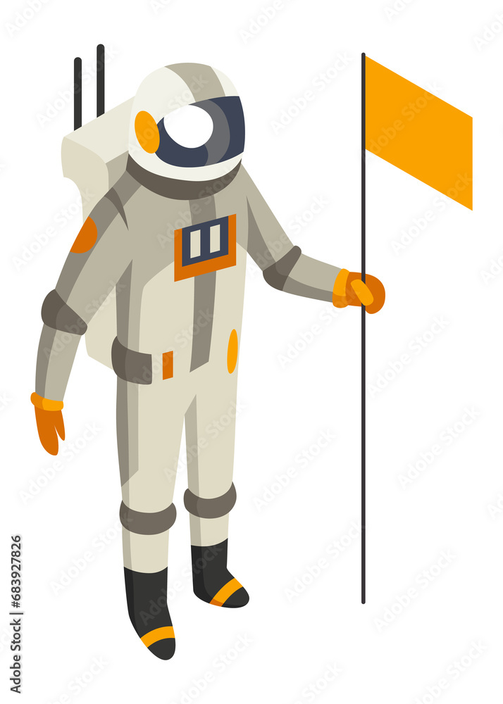 Space element isometric. Astronauts, space exploration image. Creative element, color web icon for infographic. Isolated illustration Space element isometric. Astronauts, space exploration image. Creative element, color web icon for infographic. Isolated illustration