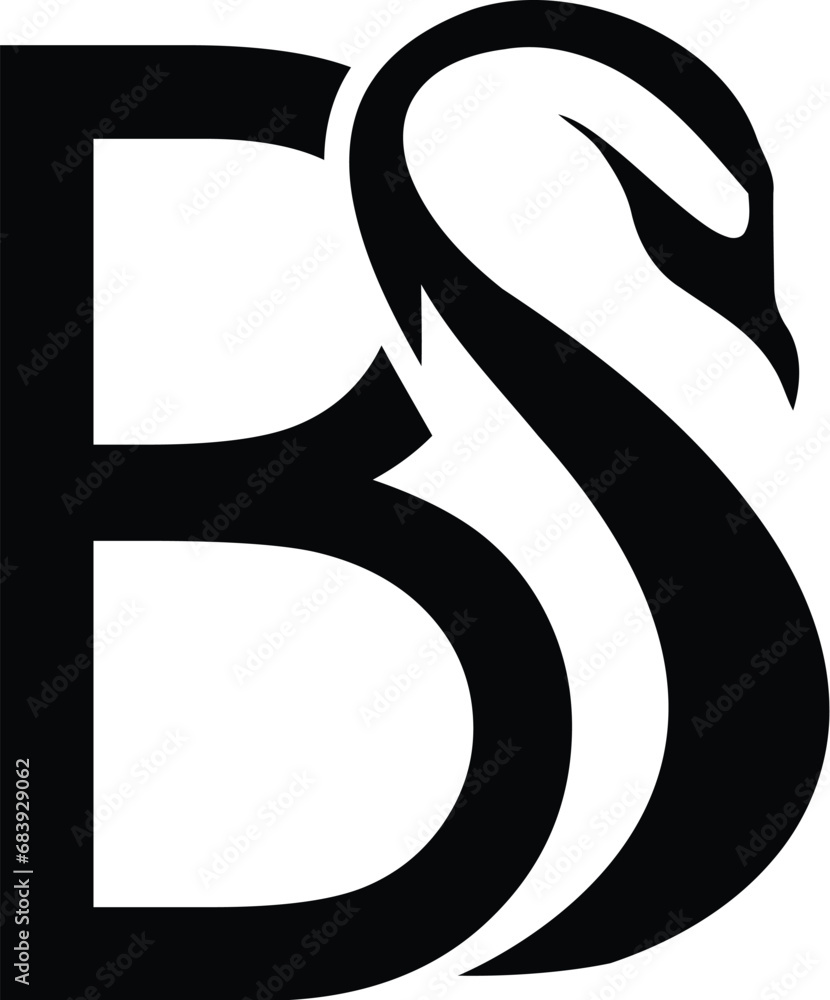 Vector BS Swan logo
​ - obrazy, fototapety, plakaty 