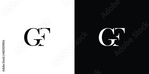 Abstract Initial letter GF or FG logo vector templates in black and white color