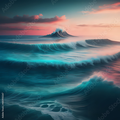 Ocean Waves at Sunrise © MillennialHouseplant